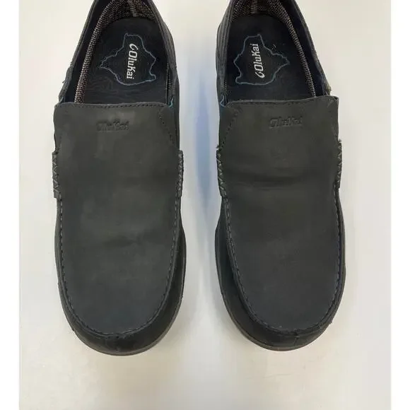 OluKai Men's Na'i Leather WP Waterproof Drop-In Heel Comfort Slip-On - Size 13 - Picture 5 of 11